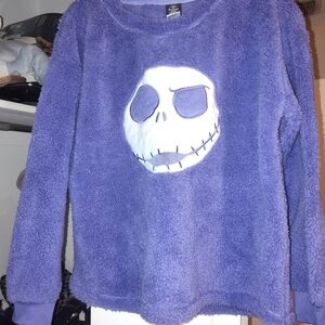 Disney Purple Crew Neck Sweater with Skull Design